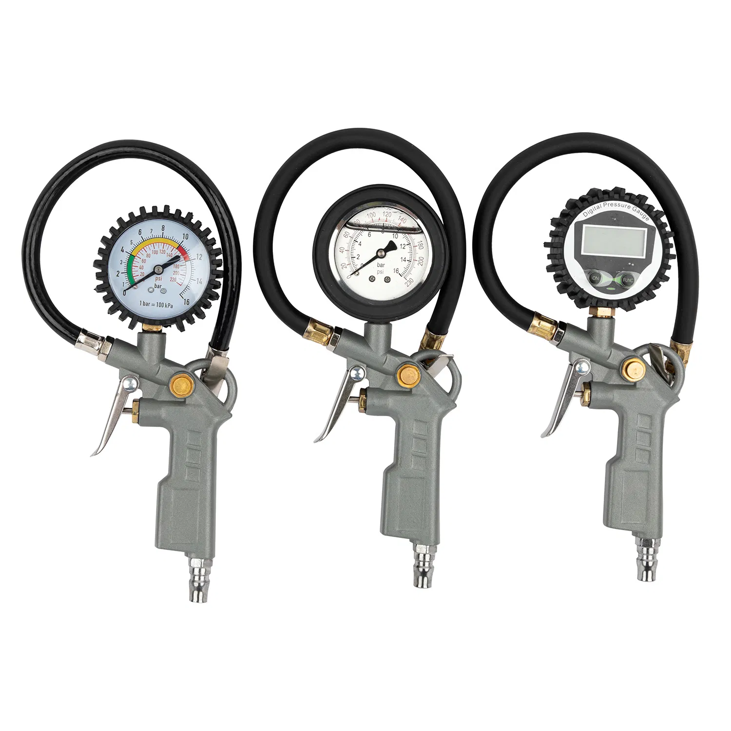 LIZHOU Pneumatic Tools Easy Operating Auto Tire Inflating Gun with Pressure Gauge