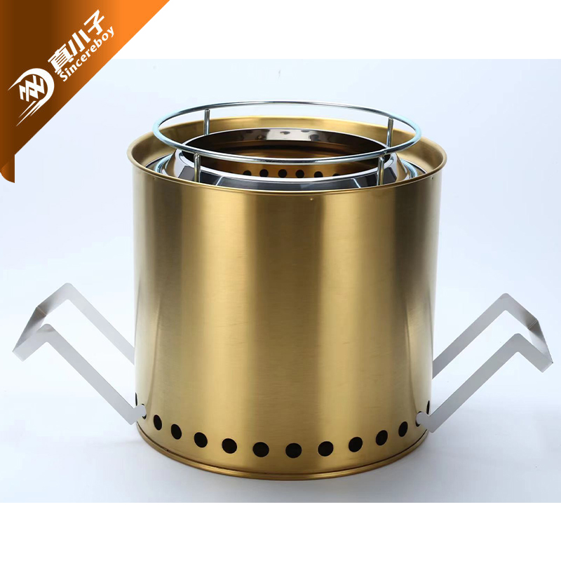 Походная печь из нержавеющей стали для готовки на дровах