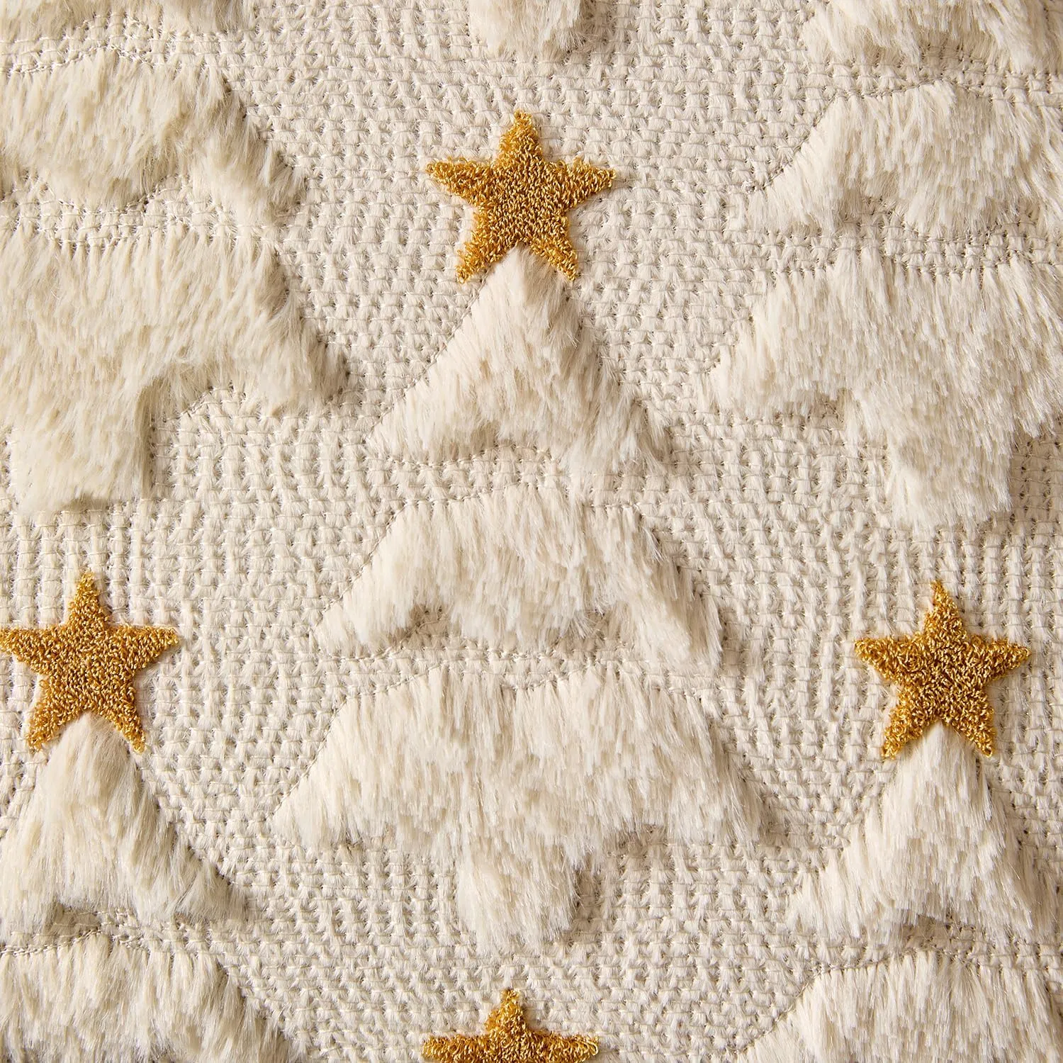 Christmas Pillow Covers, Beige Christmas Tree Plush Faux Fur Pillowcases Soft Decorative Throw Pillow Cases for Couch
