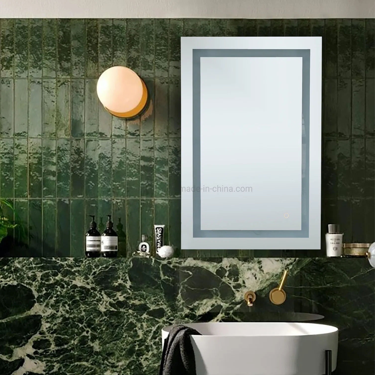 Ortonbath 20X28 LED Sensor Mirror, Human Body Induction Vanity Mirror, Illuminated Dimmable Anti Fog IP44 Waterproof+Vertical & Horizontal Backlit Bathroom Wall