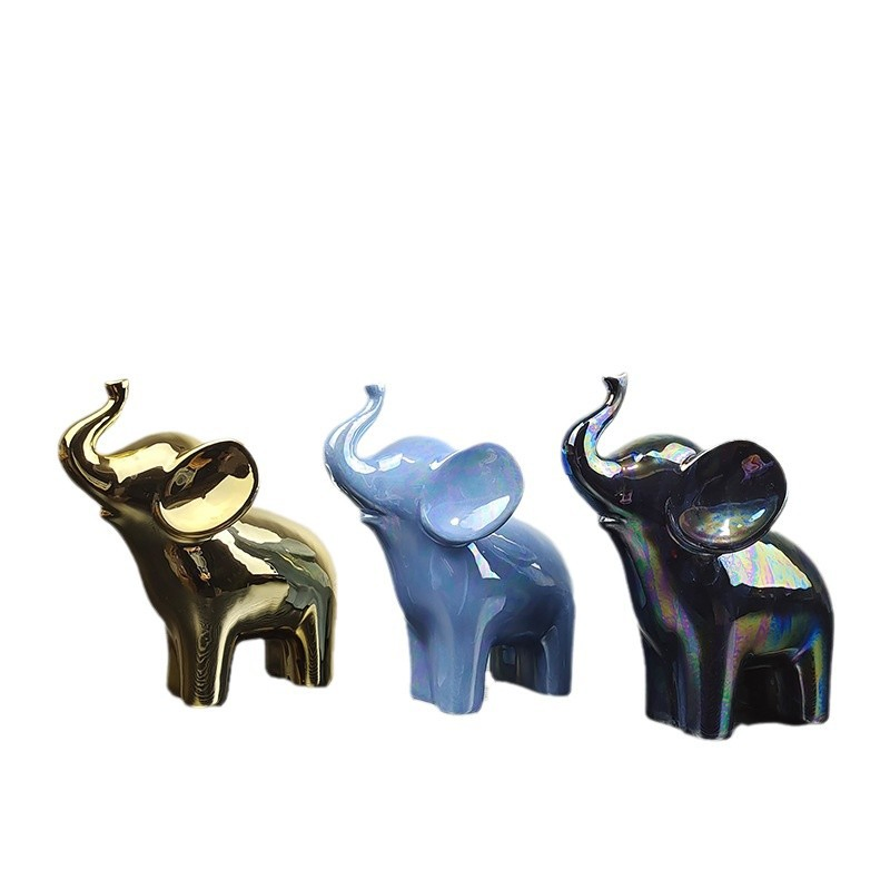 Vibrant Handmade Ceramic Elephant Piggy Bank for Unique Office Decor