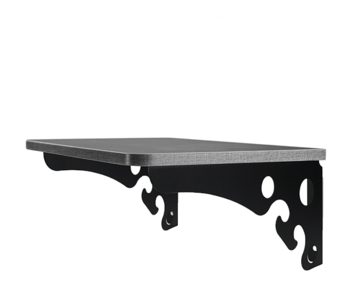 Heavy Duty Stainless Steel Shelf Brackets, Silver Metal Bracket with Decorative Cutouts, Wall Mounted Support for Floating Shelves