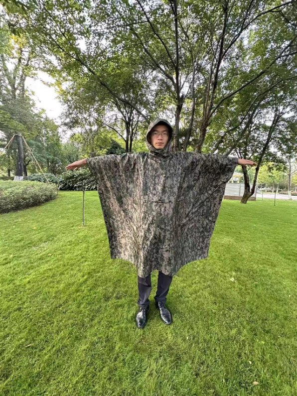 Fast Delivery Rainponch Digital Camouflage Rain Poncho Camo Raincoat Long Size