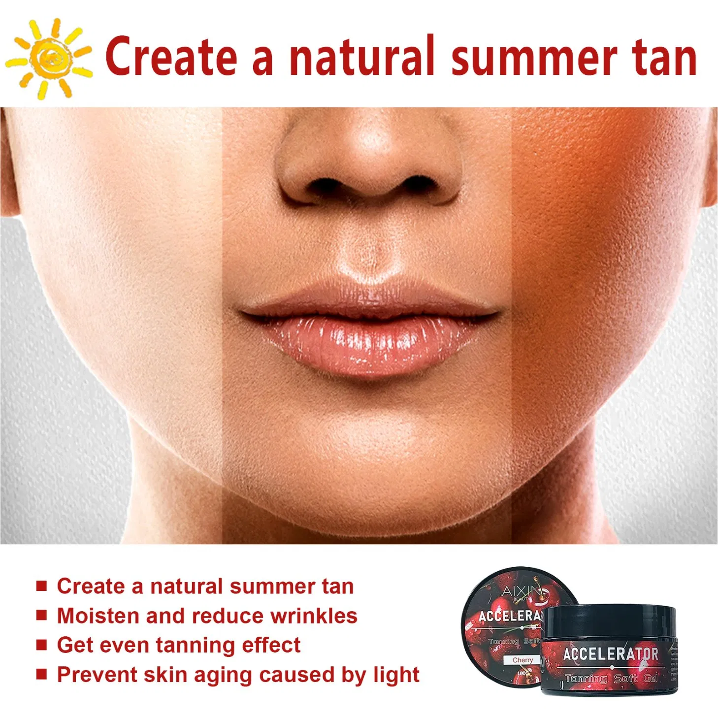 Beauty Cosmetics Skin Care Tan Accelerator Dark Intensive Tanning Cherry Tanning Gel