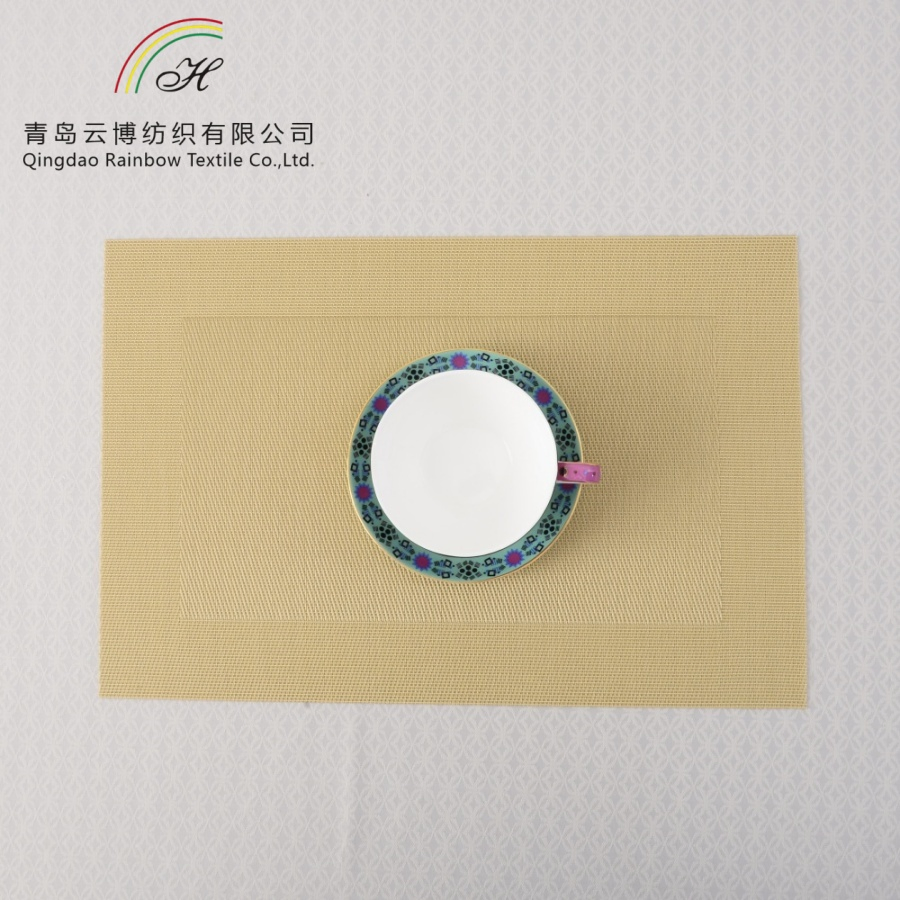 PVC+Polyester Waterproof Non-Slip Insulation Table Mats Placemat Factory Price Kitchen Dining