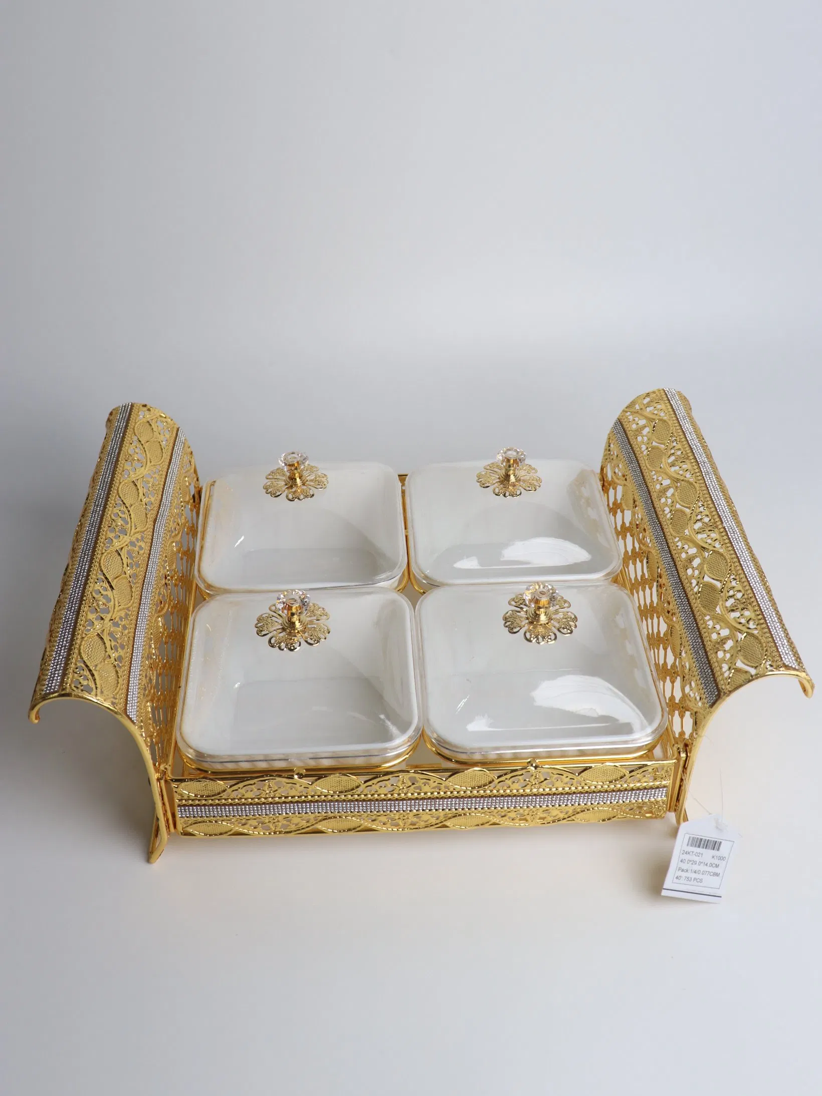 Home and Kitchen Supplies Gold-Plated Iron Frame with 4 Plastic Set