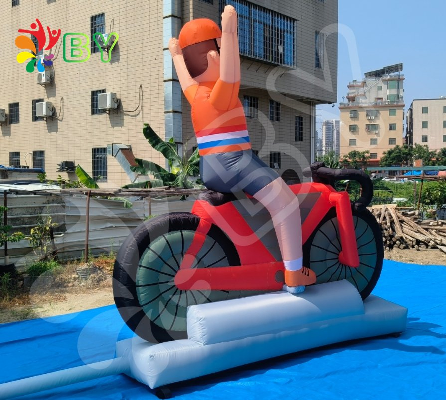 Giant Inflatable Abraham Cartoon Inflatable Man with Motorbike Holland Balloon for Sale