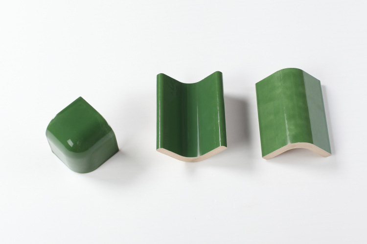 Dark Green Color Corner Bathroom Tiles Border Tiles Decorative Tile Trims