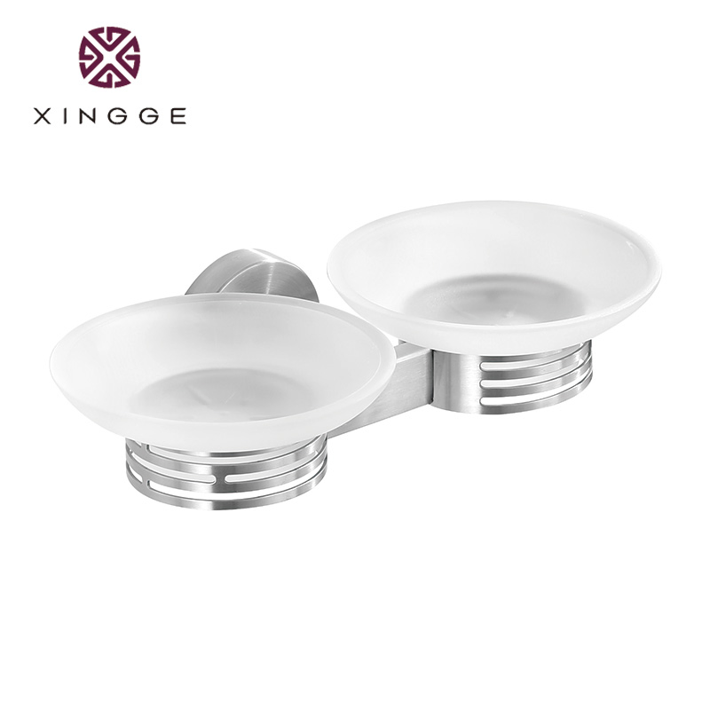 Premium Stainless Steel Wall-Mounted Soap Dish and Toothbrush Holder