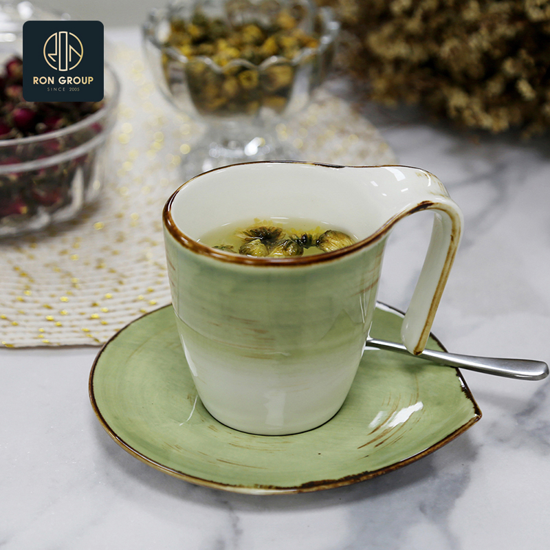 Wholesale Porcelain Drinkware Stylish Customized Colored Water Tea Coffee Cafe Cup for Home Hotel Restaurant