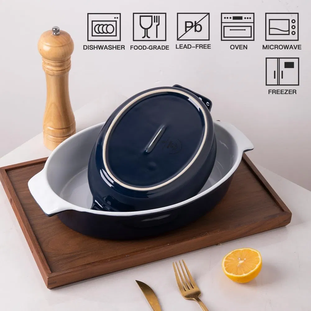 Customize Bakeware 15/20/30cm Enameled Fish Shaped Cast Iron Baking Pan Cookware and Bakeware Set