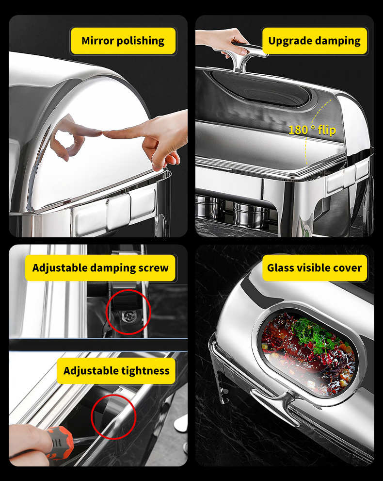 Wholesale Stainless Steel Electric Buffet Stove Food Pans Buffet Equipment