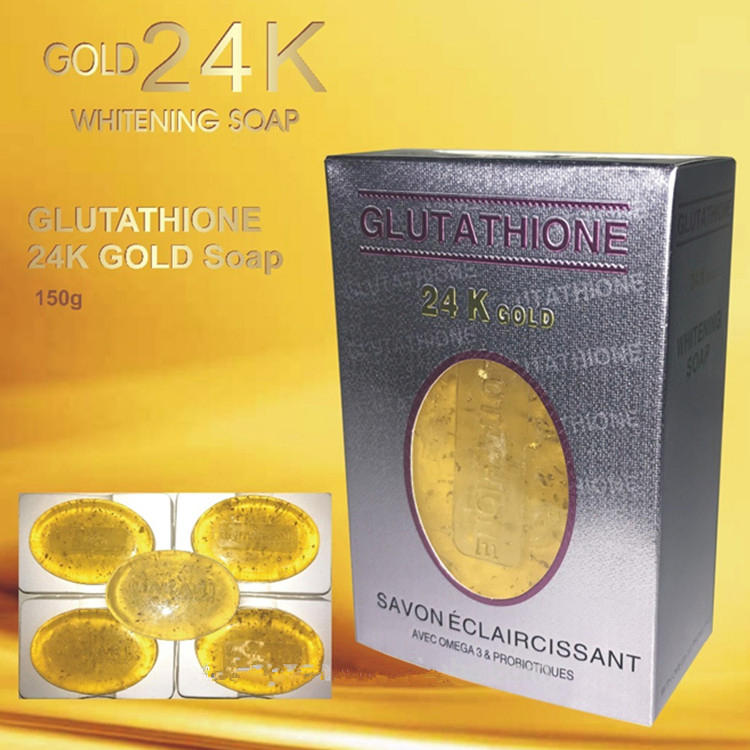 Handmade Strong Whitening Bath Hotel Toilet Glutathion 24K Gold Soap
