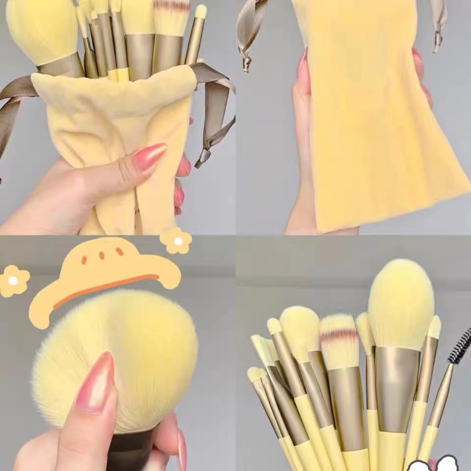 Shehas She Has a Macaron Sao Powder 15 Makeup Brush Set Red Eye Shadow Brush Loose Powder Brush Full Set of Detail Brush