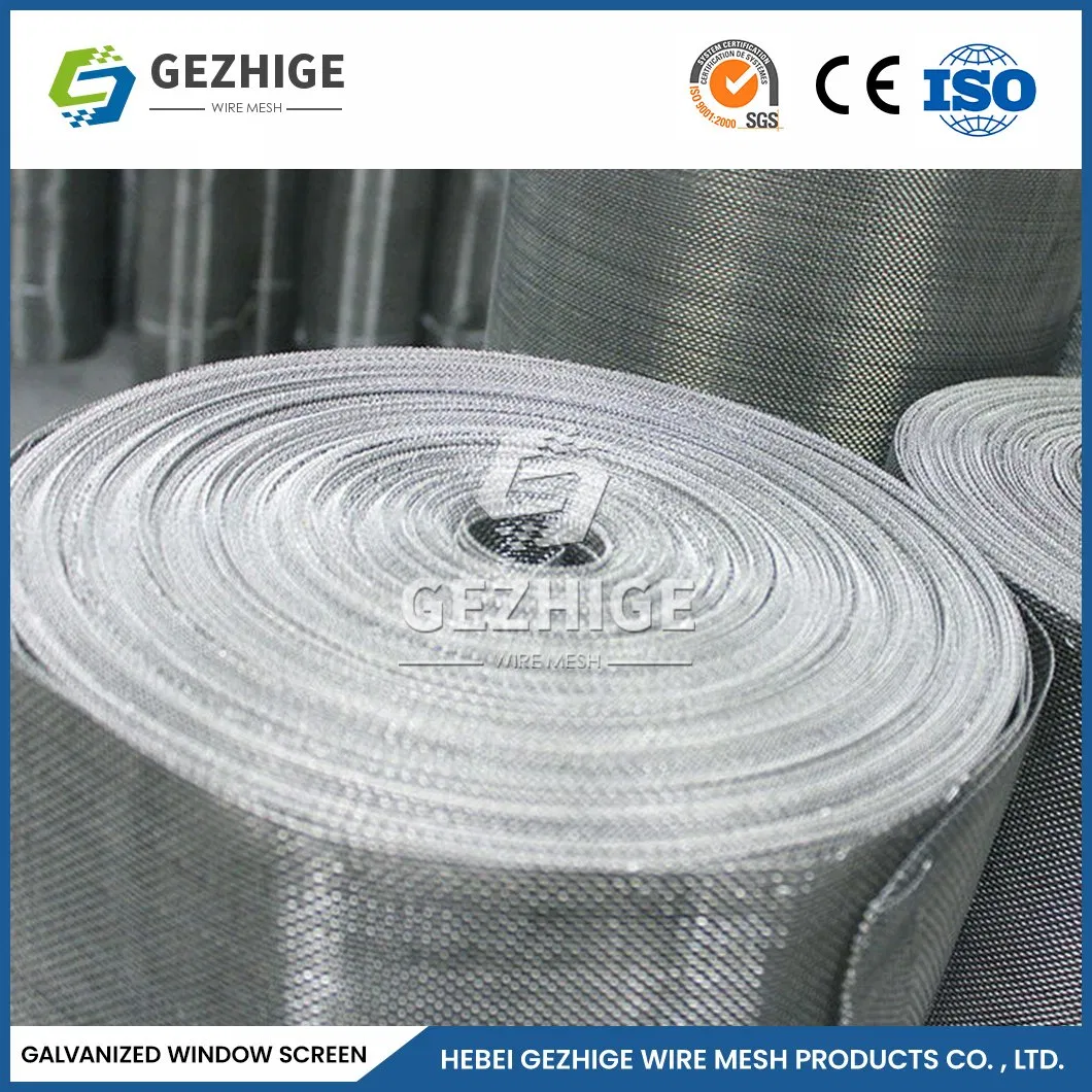 Gezhige Sample Available Window Mesh Insect Screen Manufacturing 16 X 16 Mesh Casement Window Screens China Plain Weave Fly Screens for Windows and Doors