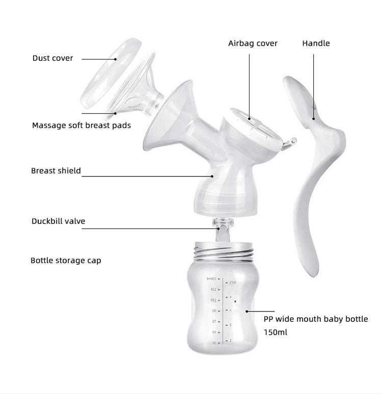 Best Selling Breast Milk Pump Massage Silicone Portable Manual Breast Pump OEM Service Electric Manual Milk Skimmer PVC Free