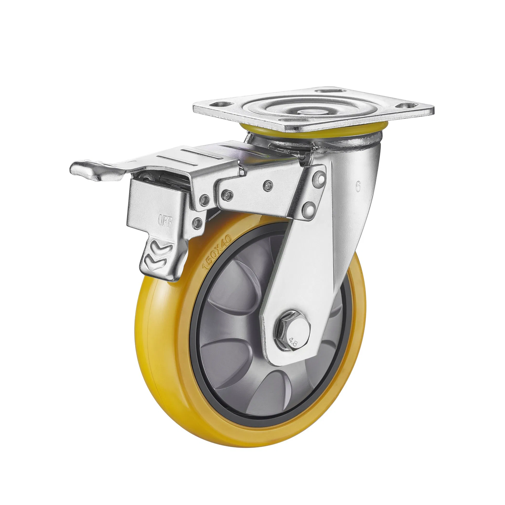 Good Quality Rigid Heavy Duty Loaded PU Caster Wheels 4 Inch 5 Inch 6 Inch Casters