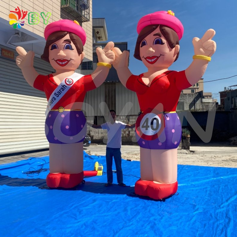 New Design Beautiful Girl Balloon Outdoor Oxford Cloth Inflatable Sarah Balloon for Decoration