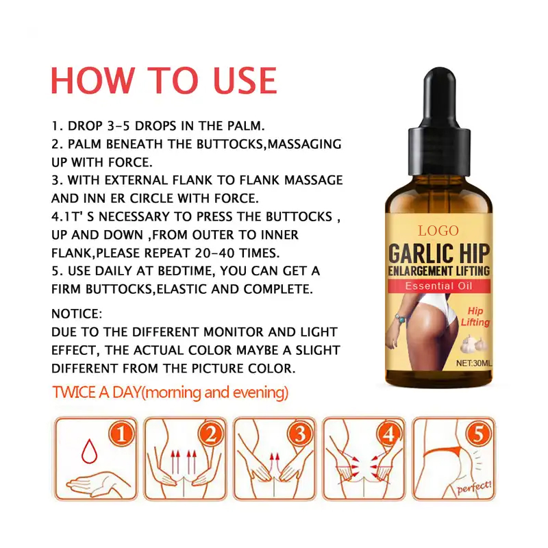 Ditong OEM ODM Customized Garlic Hip Buttock Enlargement Lifting Big Butt Enhancement Essential Oil
