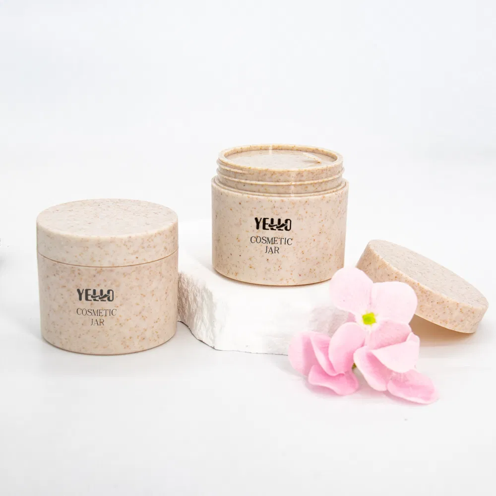 Round Eco Friendly 30g 50g 100g 150g 200g Wheat Straw Plastic Hair Face Cream Mask Body Scrub Butter Cosmetic Container Jars