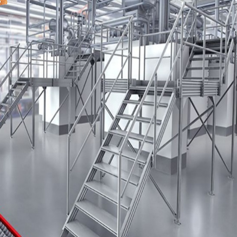 Customized Manufacturing Factories Industrial Stairs Galvanized Metal Steel Stairs Metal Welding