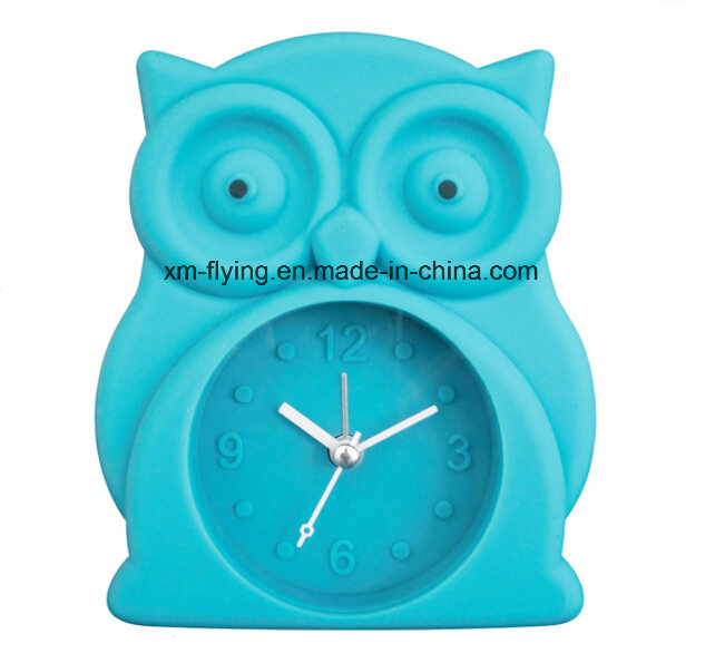 Owl Shape Silicone Home Decoration 3D Number Quartz Table Clocks