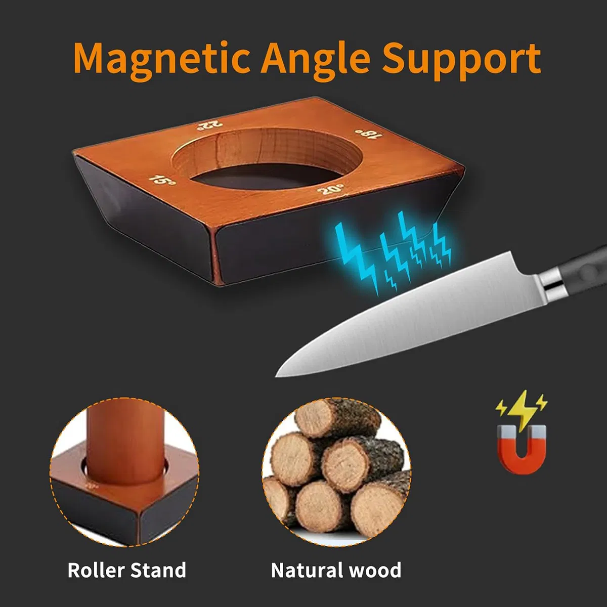 Ds-9910 Knife Sharpener Tool, Rolling Knife Sharpener Kit Four-Sided Grindstone Knife Sharpening with Diamonds and Ceramic for Steel of Any Hardness