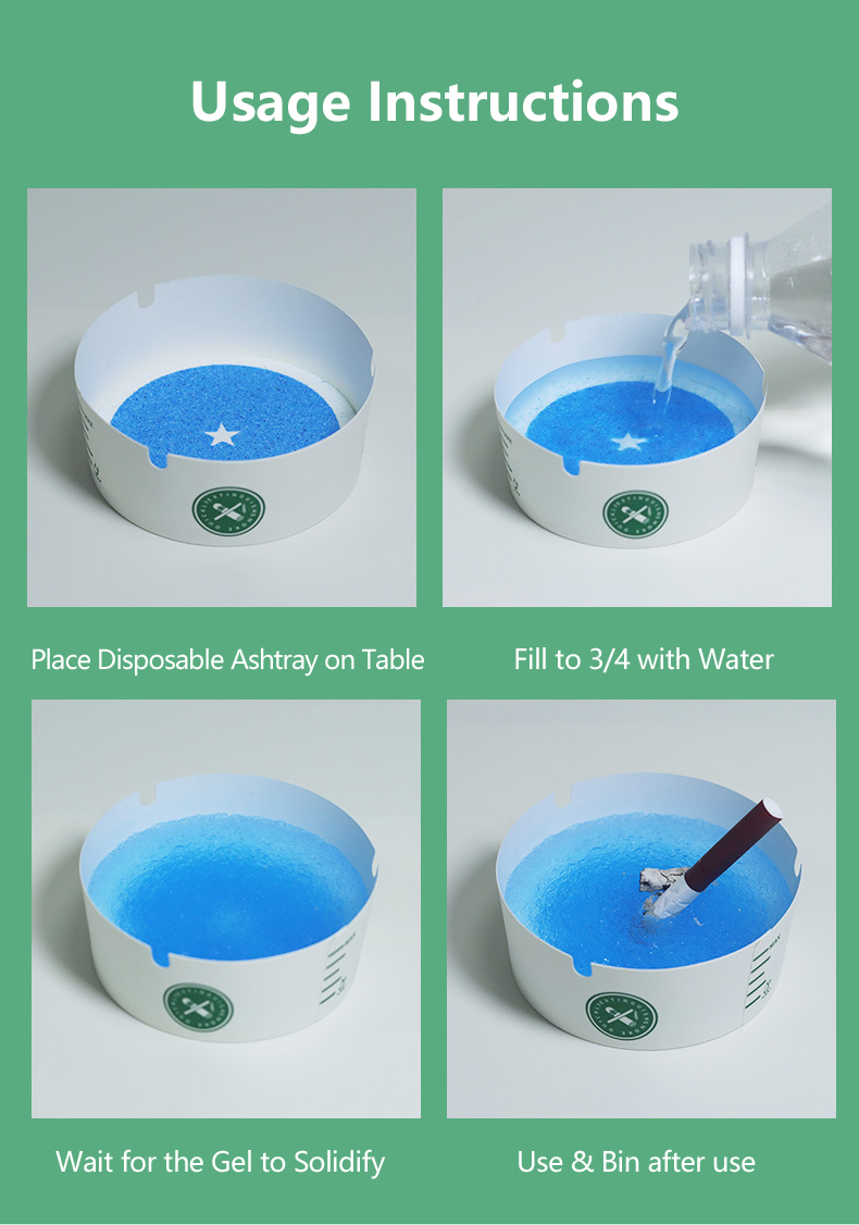 OEM/ODM Wholesale Custom Eco Friendly Odorless 90mm*35mm Disposable Foam Paper Ashtray