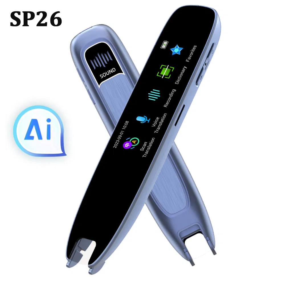 Best quality China factory portable voice and language translation pen with 112 language learning speech recognition Chat GPT SP26