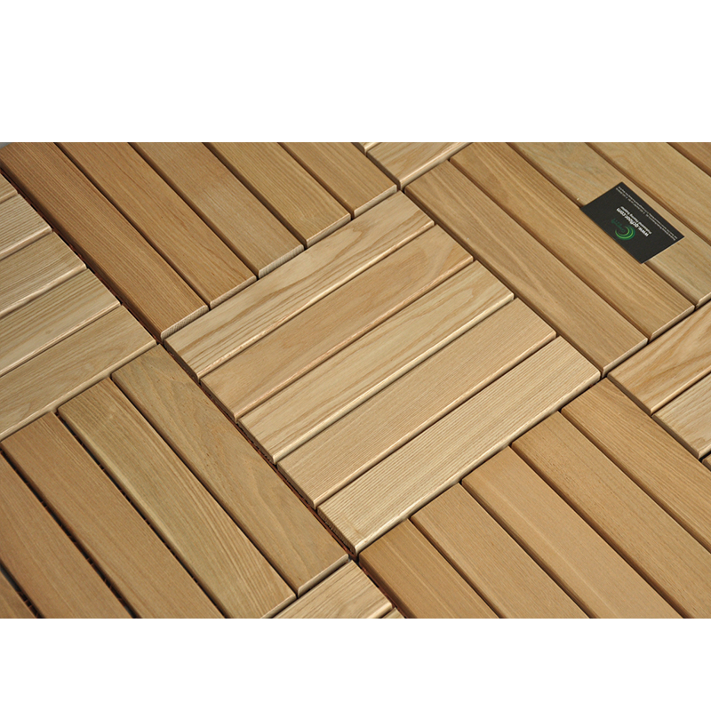Good Price Easy Install Ash Interlocking Outdoor Deck Tiles Wood Decking Tiles Outdoor for Garden