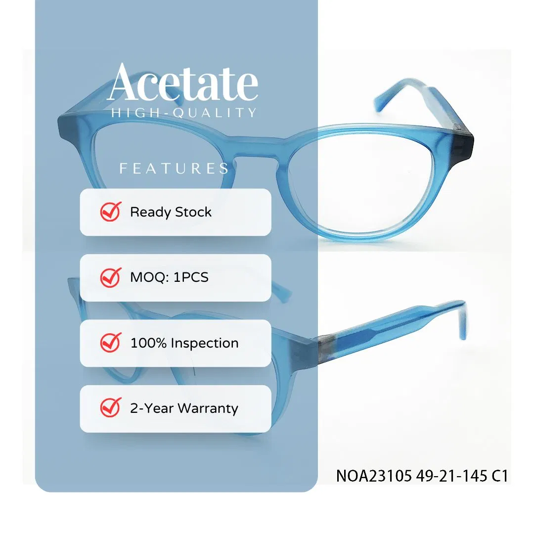 Retail Designer High-Quality Semi-Transparent Acetate Oval Fashion Optical Glasses Frames