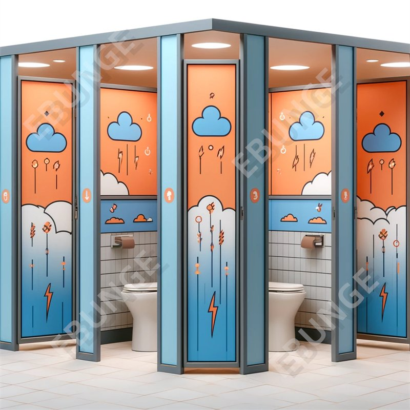 HPL Bathroom Partitions System Commercial Bathroom Compact Board Toilet Cubicle