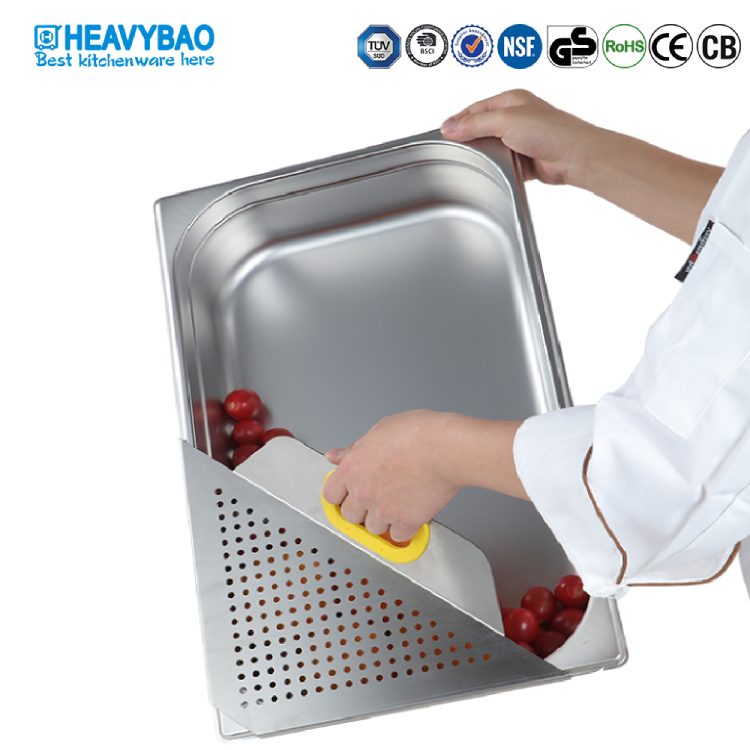 Heavybao Stainless Steel Gn Pan Triangle Strainer Drain Plate
