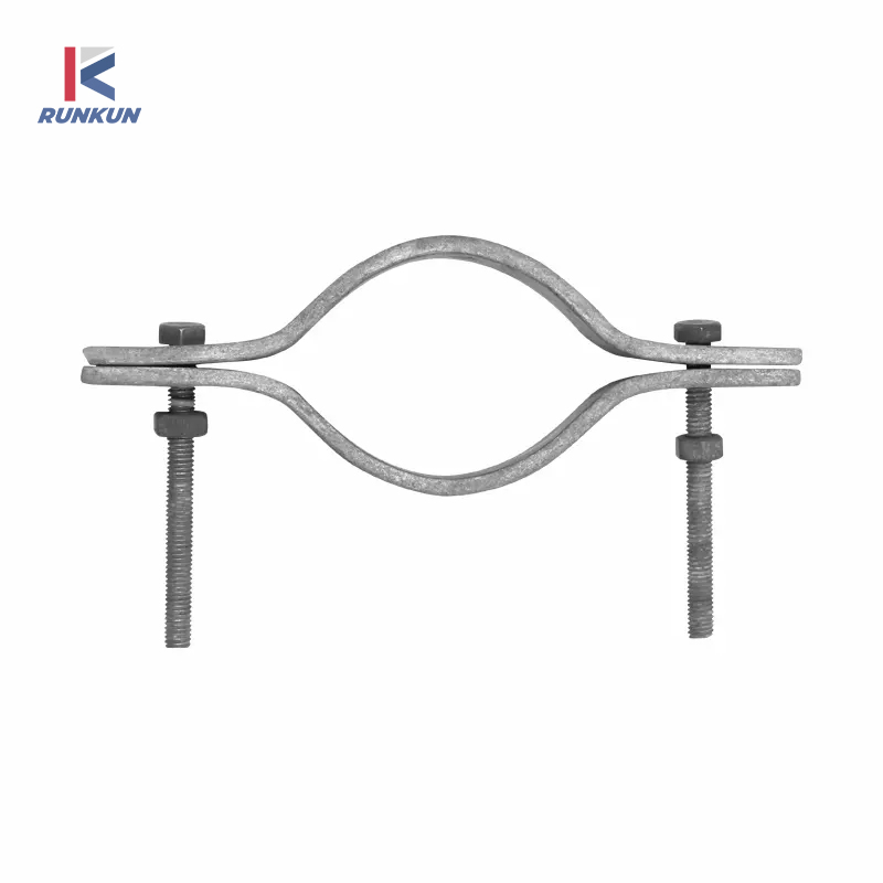U-Shaped Cable Clamp Pole Fastening Clamps Cable Hold Hoop Galvanized Zinc-Plated Clamp
