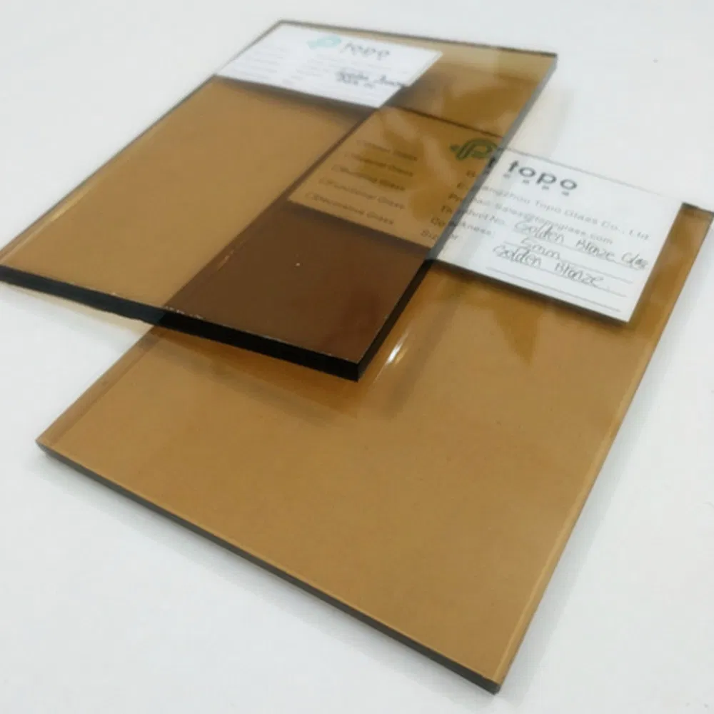 4mm-12mm Colored Golden Bronze Tinted Float Building Glass for Building Decoration (C-GB)
