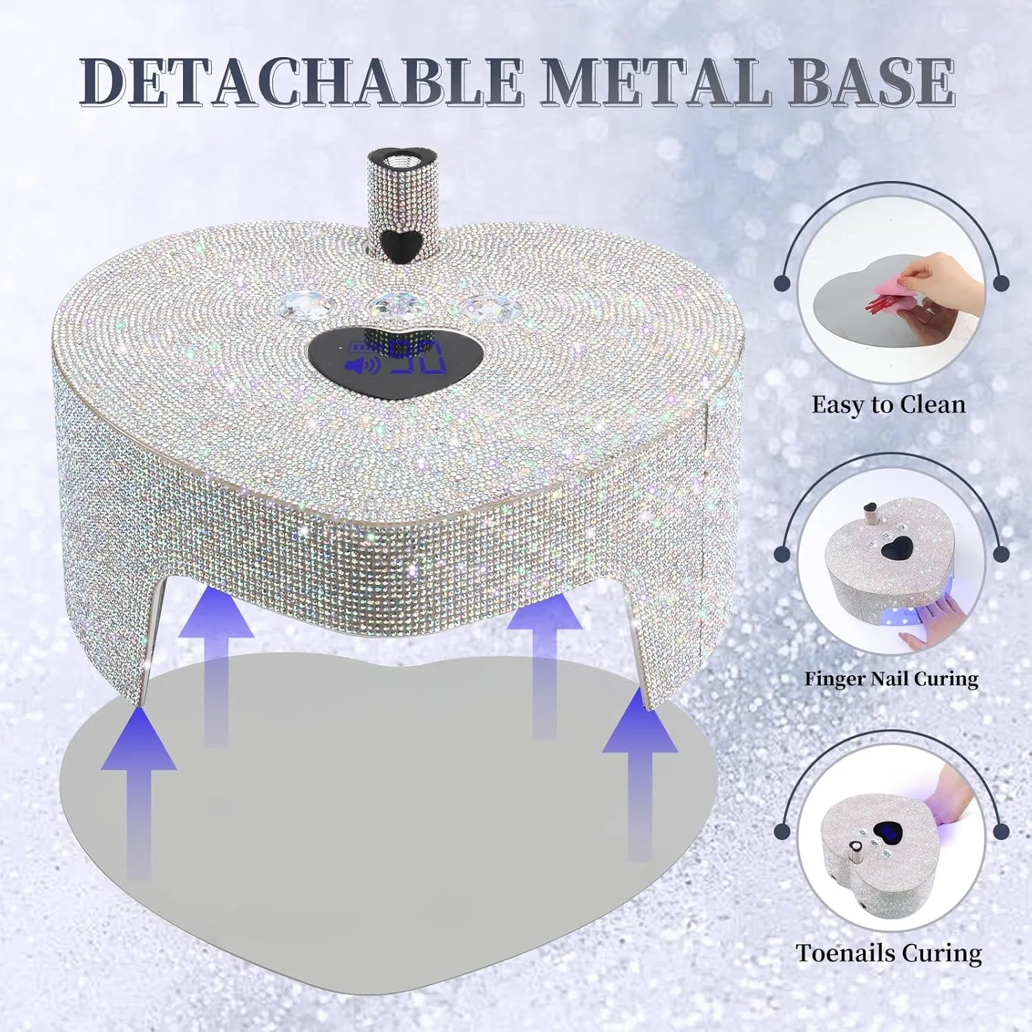 Professional Rechargeable Cordless 86W Diamond Nail Dryer with Handheld Nail Lamp