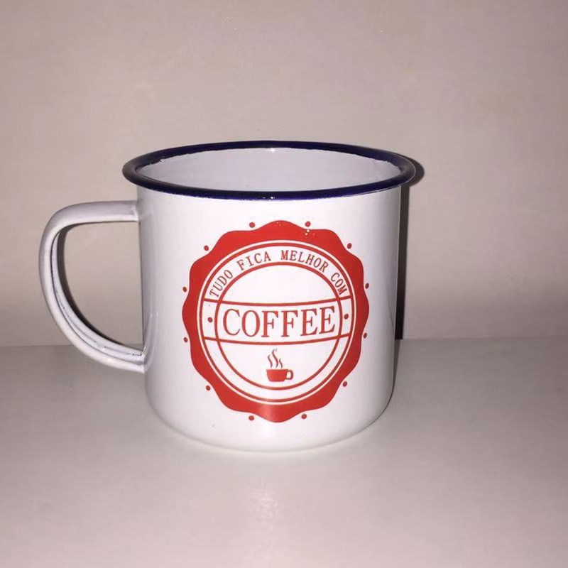 Enamel Mini Coffee Mug 5cm White Color with Different Design
