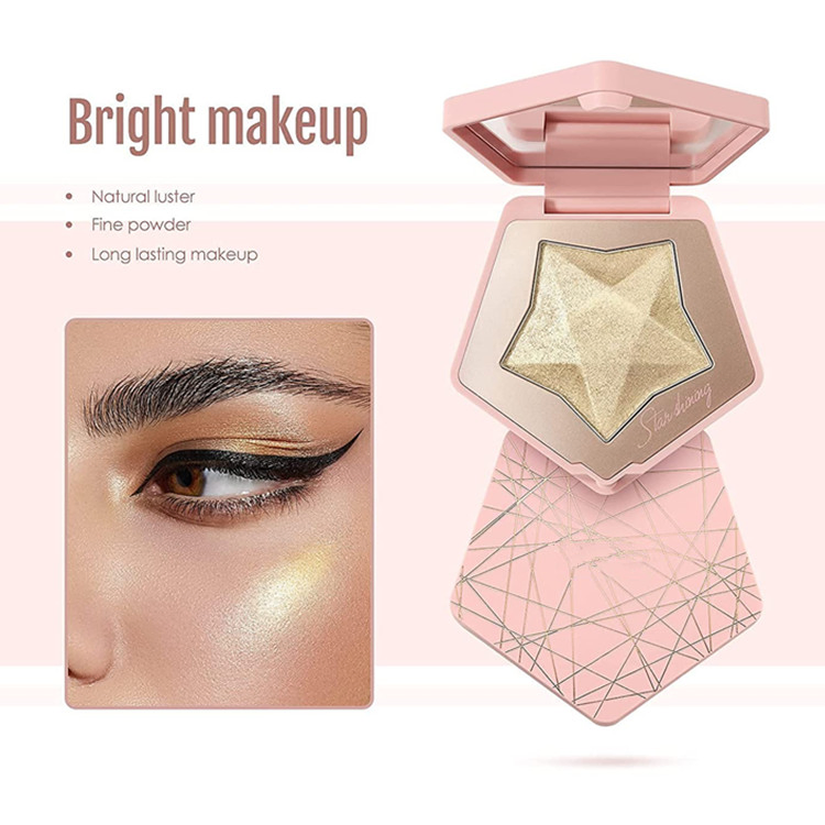 Custom Metallic Shimmer Highlighting Makeup Powder Blendable Gold Highlighter