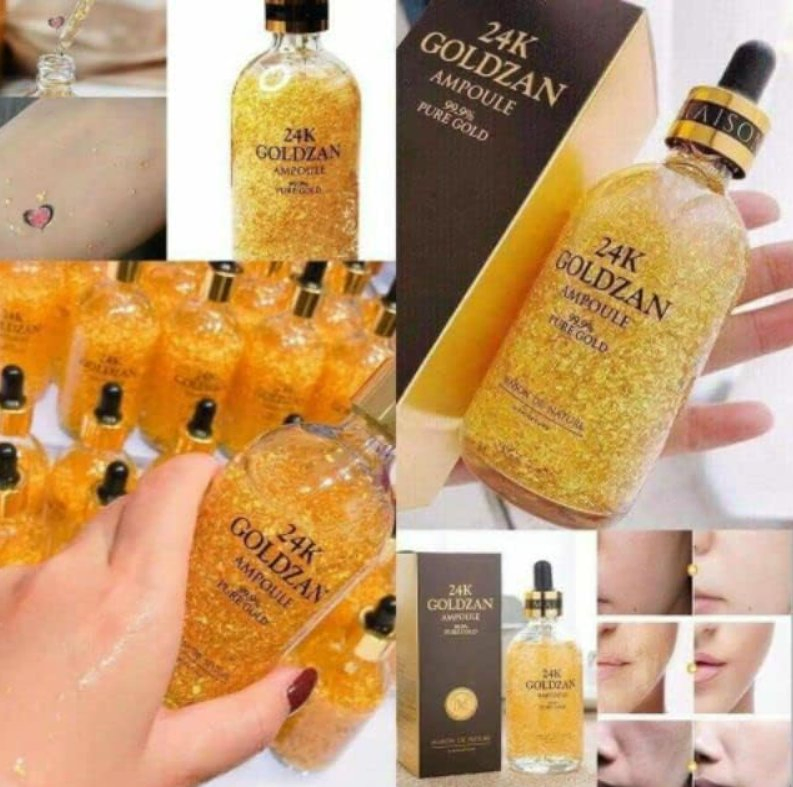 Korea Hot Sale 24K Goldzan Ampoule 99.9% Pure Gold Face Essence 100ml