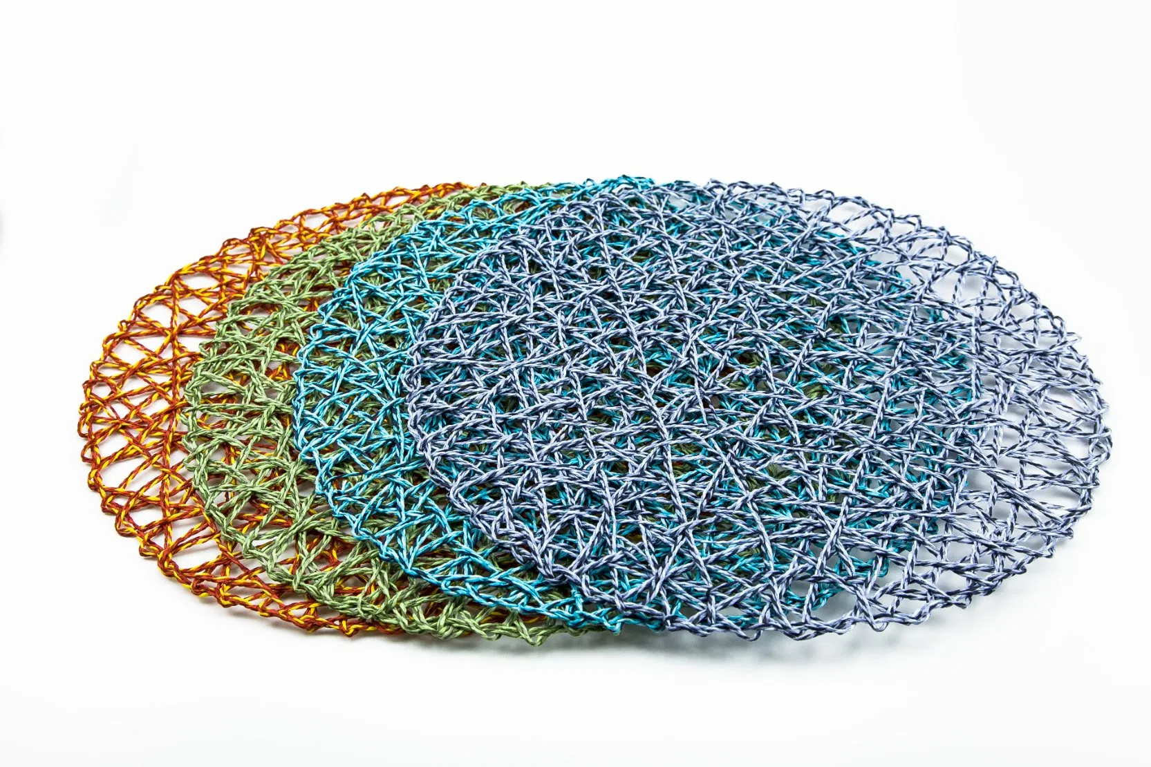 Handmade Nest Round FSC Paper Rope Straw Double Color Mixed Tableware Placemats