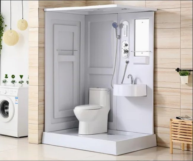 Luxury Sanitary Ware with White ABS Toilet Shower Cabin Bathroom Sets Cabinet Sink Combo Prefab Bathroom Toilet