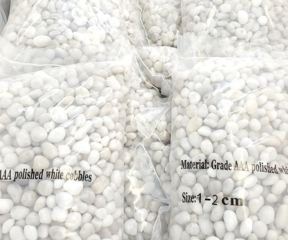 Natural Stone polished white pebble stone for Floor Paving Garden Landscape
