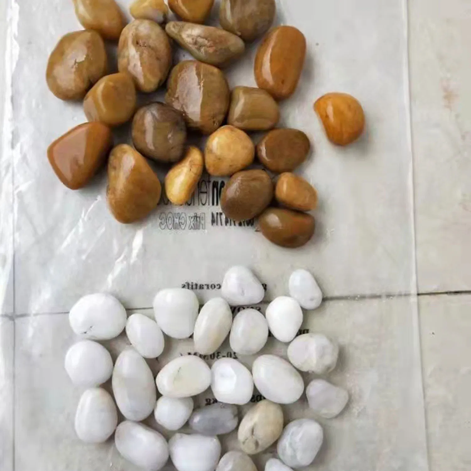 Landscape Garden and Aquarium Flat River Rock Stone Yellow Polished Pebbles