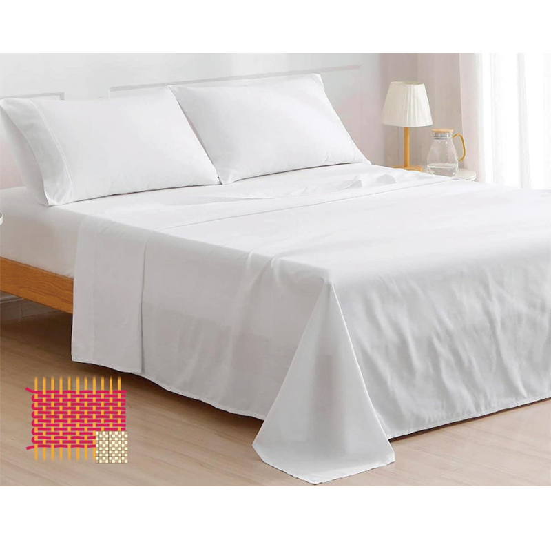 High Quality Home Textile T-180/T-200 Bed Sheet White Percale Hotel Bedding Set
