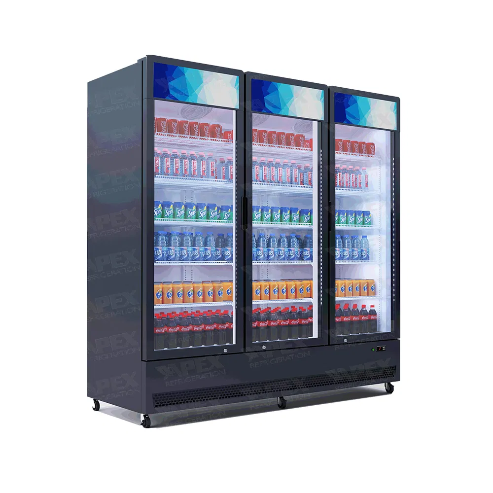 Three Door Upright Display Cooler with Dynamic Cooling