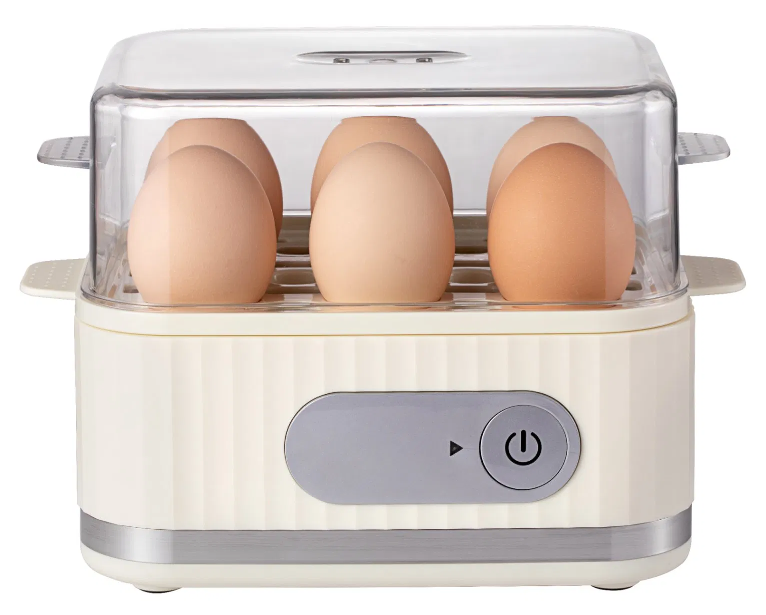 Easy Egg Cooker, 6 Egg Capacity Rapid Egg Boiler Anti-Dry Burn, with Measuring Cup,