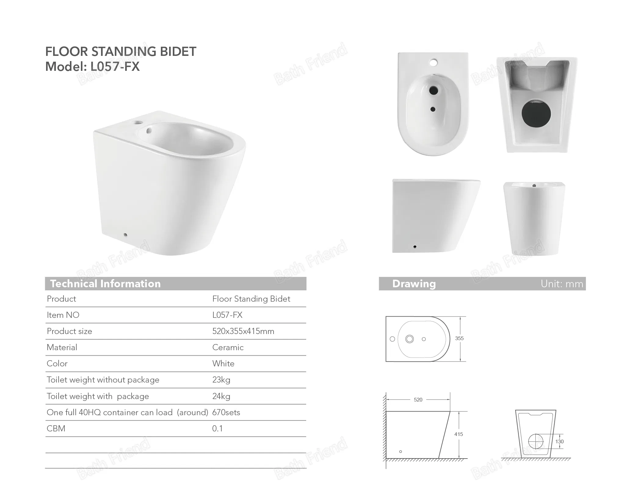 Professional Factory Popular Design Durable Bidets Bathroom Women Wash Ceramic Bidet
