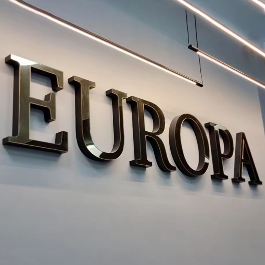 Custom Shop Front Metal Letters Outdoor Gold Stainless Steel Letter Sign