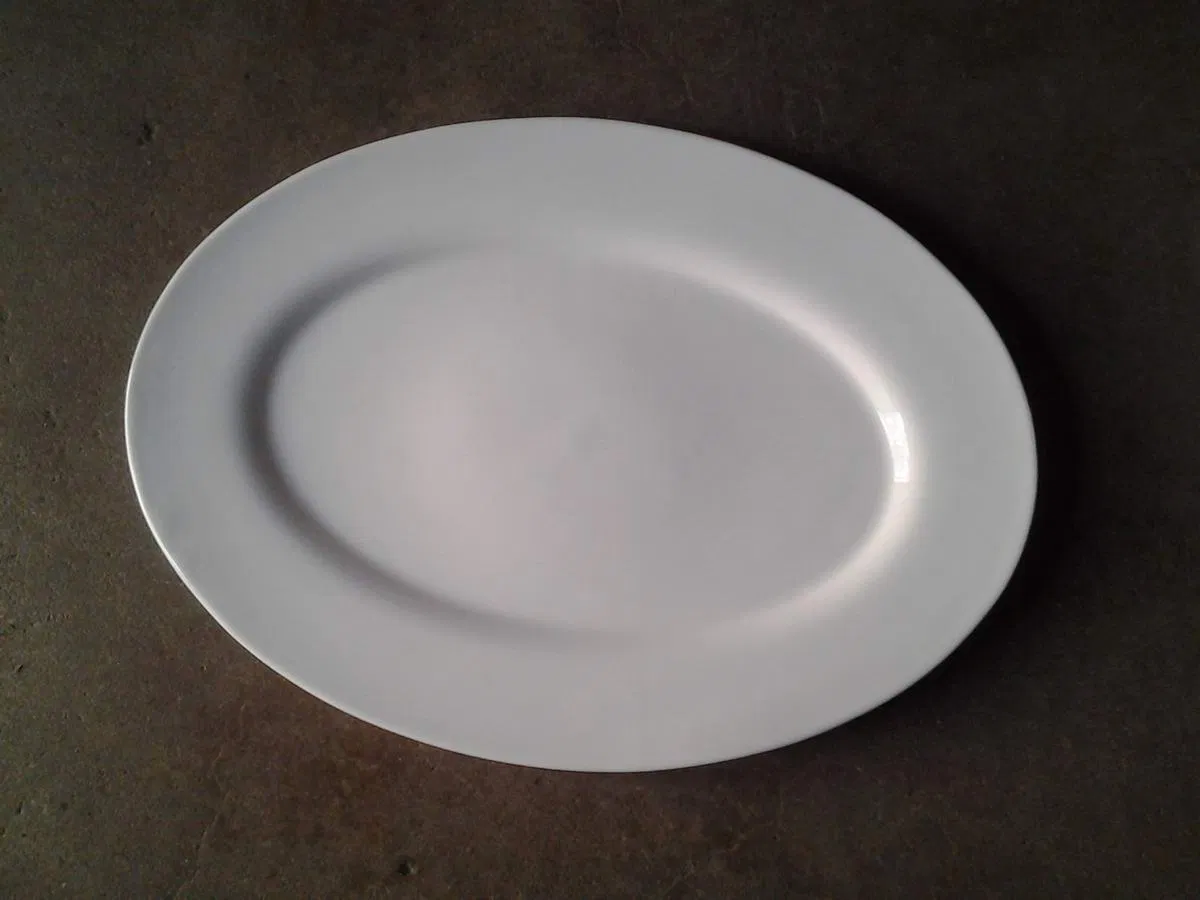9-22 Oval Flat Hotel Porcelainware Ceramic Tableware Meat Dinner