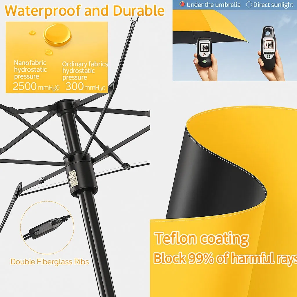 Mini Travel Folding Umbrella for Women Men Kids-Portable Compact Pocket Parasol, Lightweight Small, 6 Ribs, Anti UV Protection